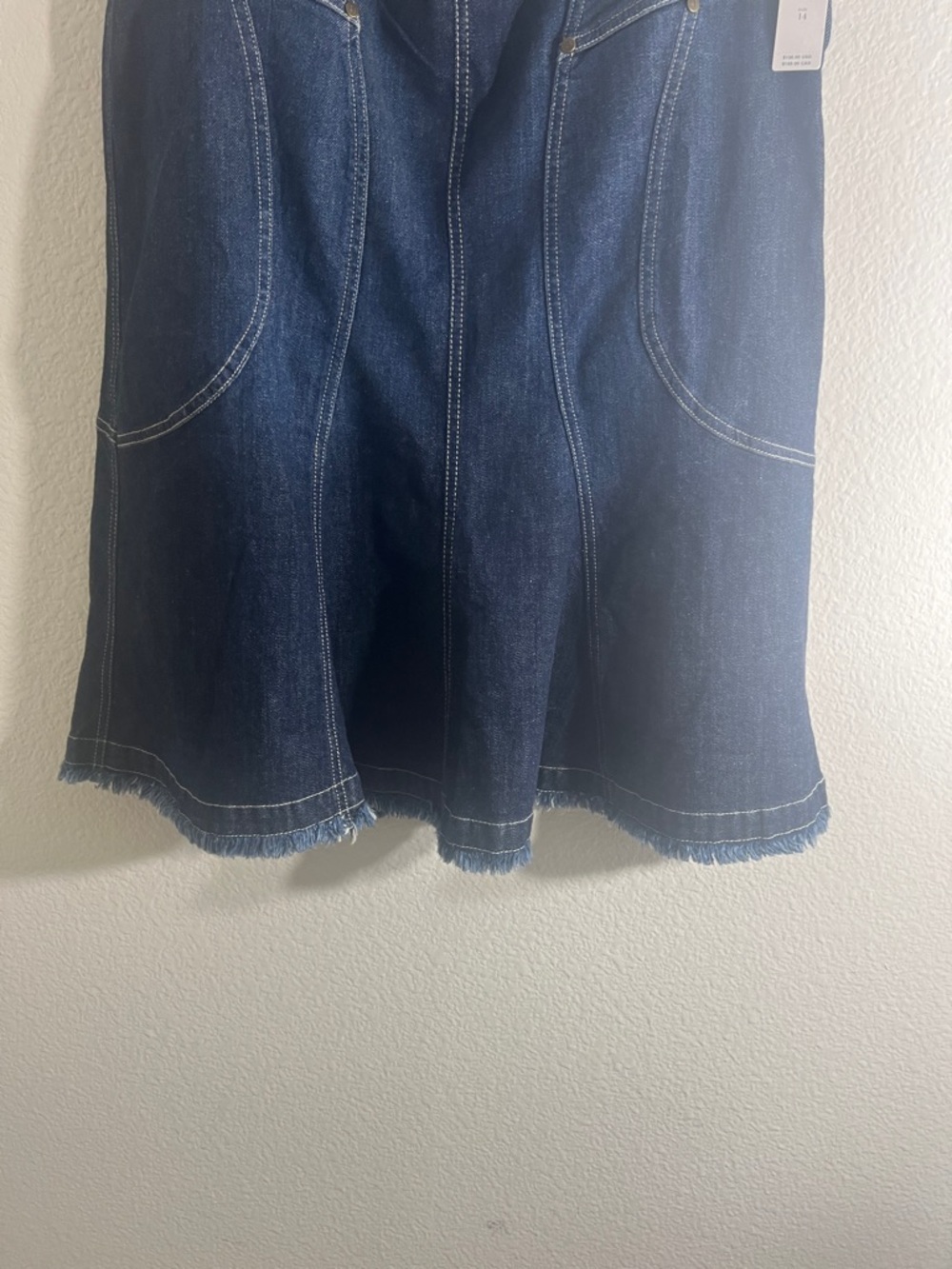 Anthropologie pilcro fluted denim midi skirt Coastal Cowgirl western winter - Picture 5 of 9
